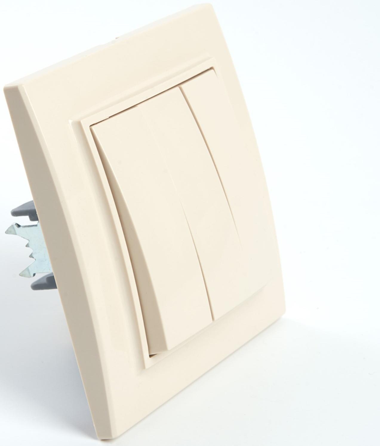 Выключатель электрический 3-клавишный, STEKKER серия Эрна, PSW10-9007-02, слоновая кость