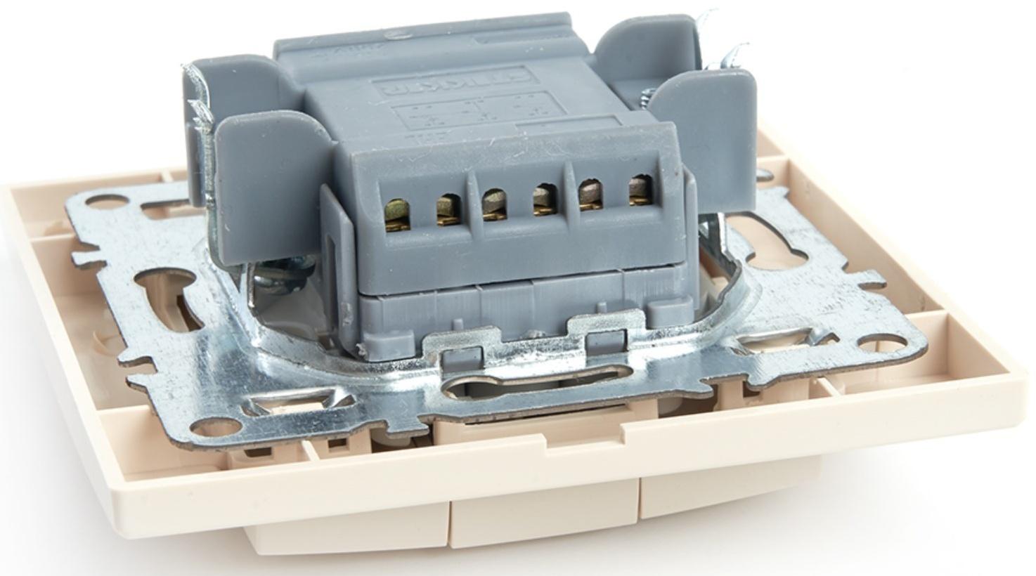 Выключатель электрический 3-клавишный, STEKKER серия Эрна, PSW10-9007-02, слоновая кость