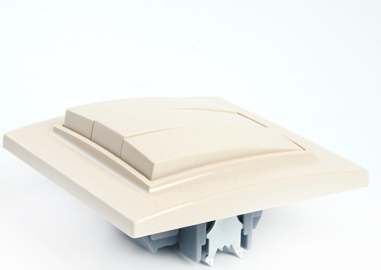 Выключатель электрический 3-клавишный, STEKKER серия Эрна, PSW10-9007-02, слоновая кость