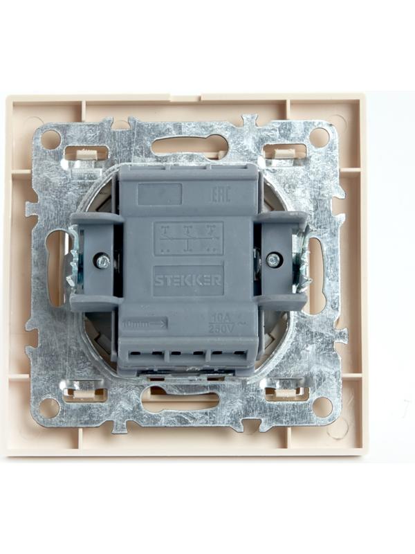 Выключатель электрический 3-клавишный, STEKKER серия Эрна, PSW10-9007-02, слоновая кость