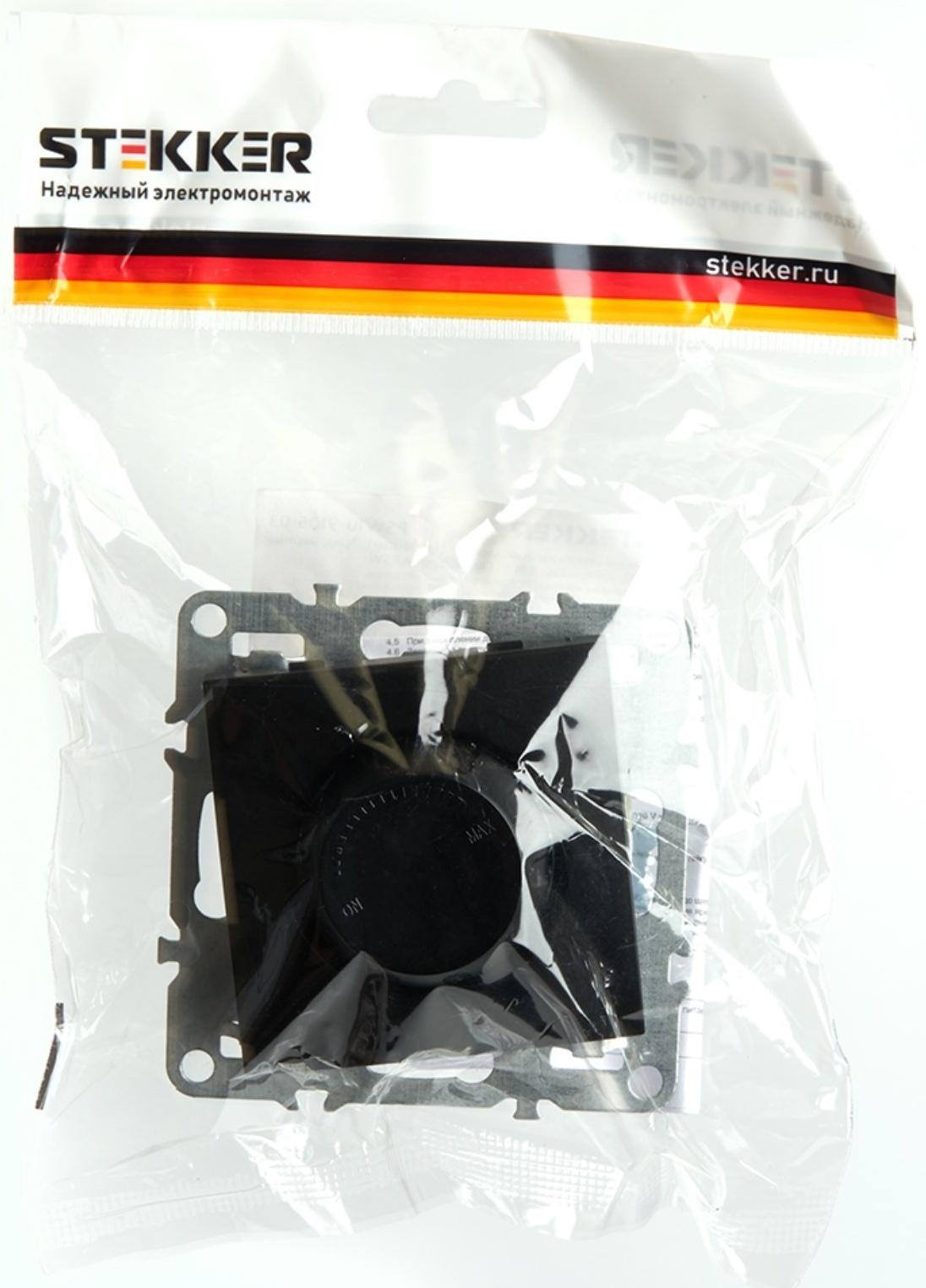 Выключатель диммирующий (механизм), STEKKER серия Эрна, PSW10-9106-03, черный