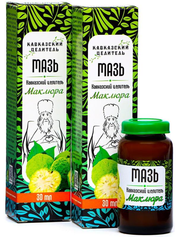 Мазь Кавказский целитель Маклюра от геморроя, травяная, 2 шт. по 30 мл