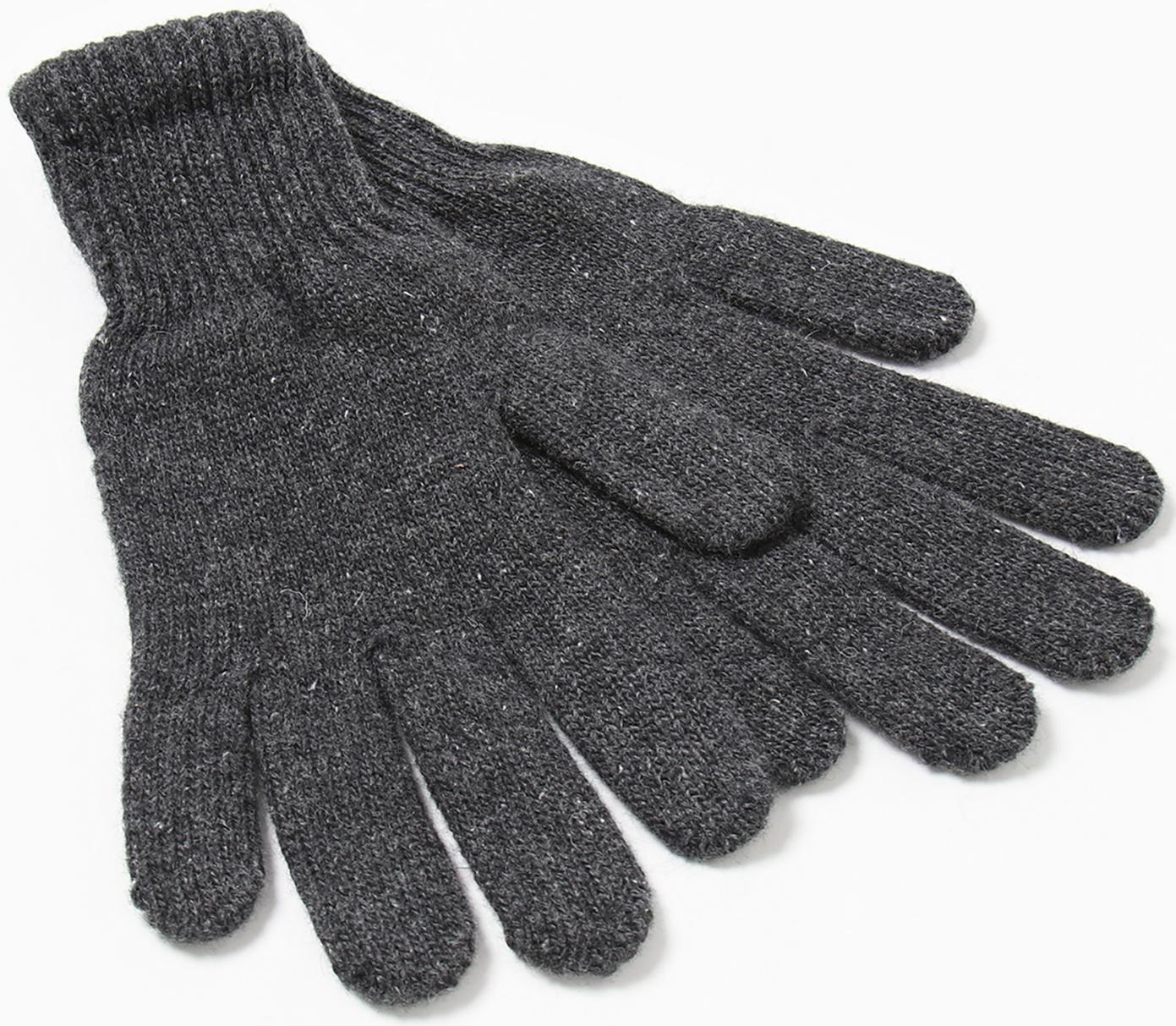 Перчатки однослойные шерстяные, цвет серый, размер L