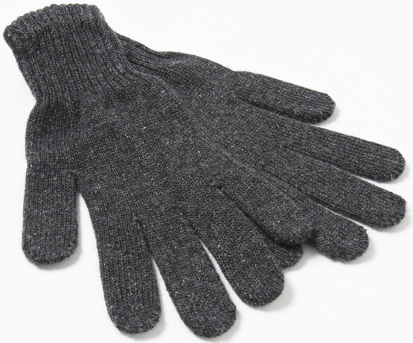Перчатки однослойные шерстяные, цвет серый, размер L