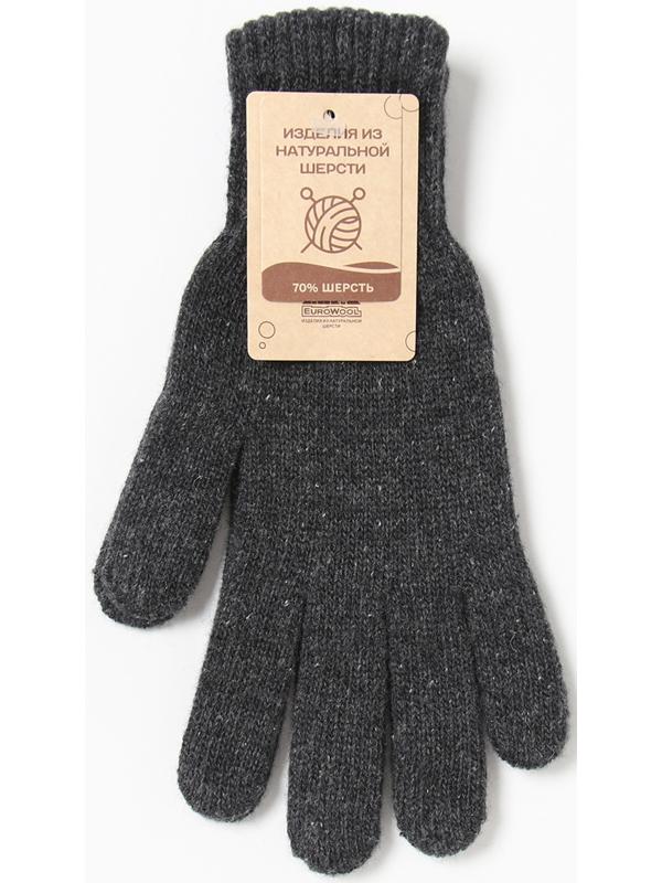 Перчатки однослойные шерстяные, цвет серый, размер L