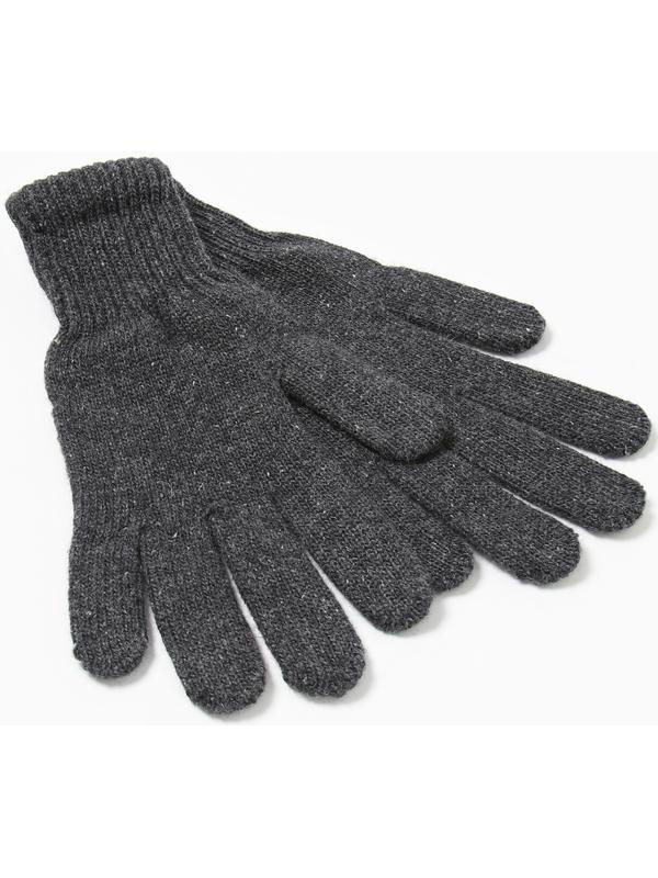 Перчатки однослойные шерстяные, цвет серый, размер L