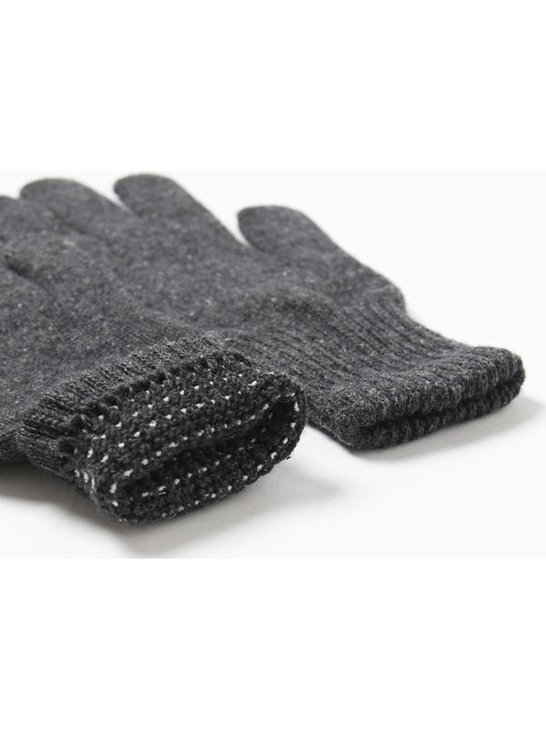 Перчатки однослойные шерстяные, цвет серый, размер L