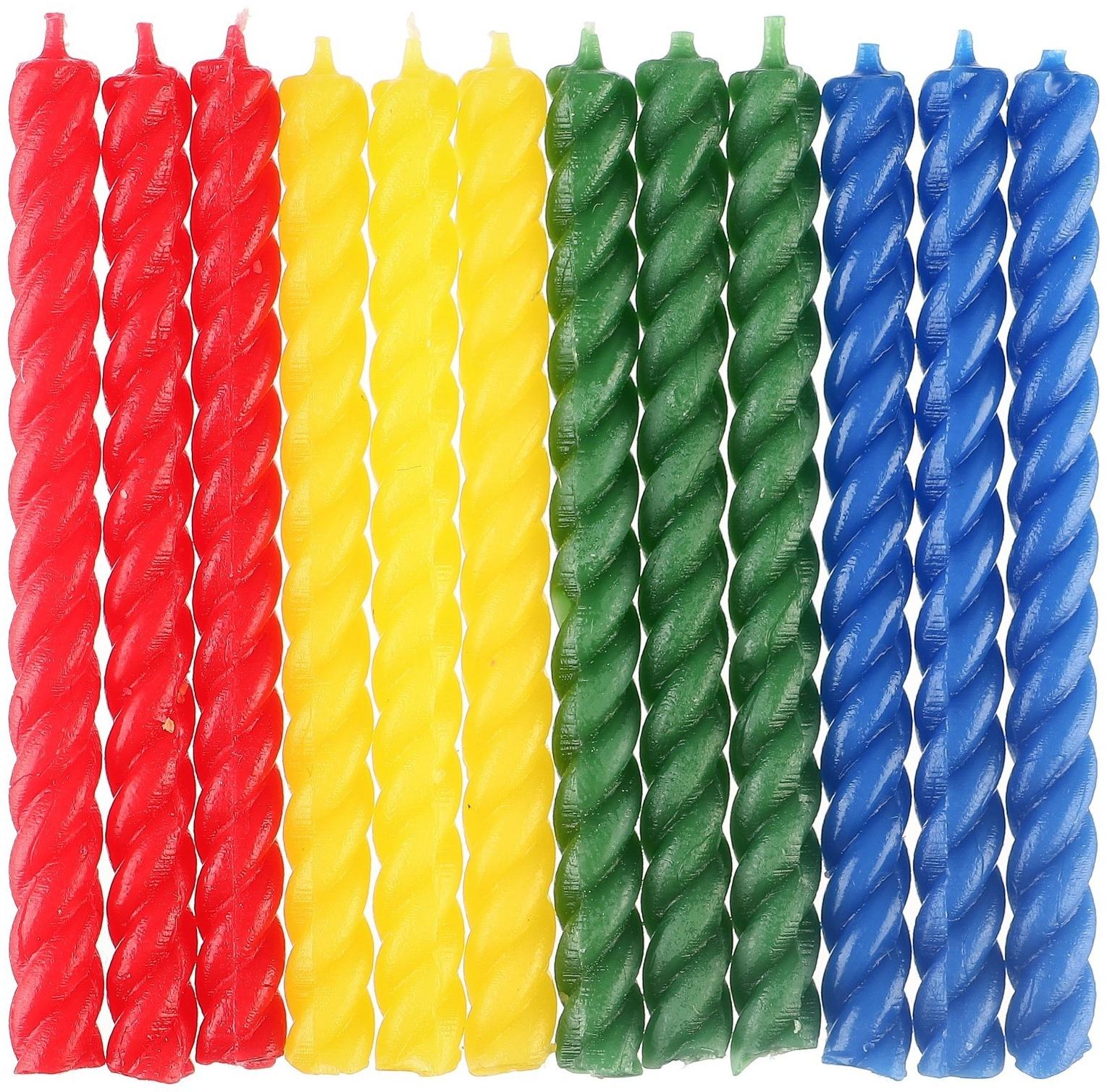 Набор витых свечей в торт 12 шт 