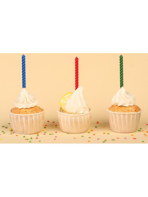 Набор витых свечей в торт 12 шт 