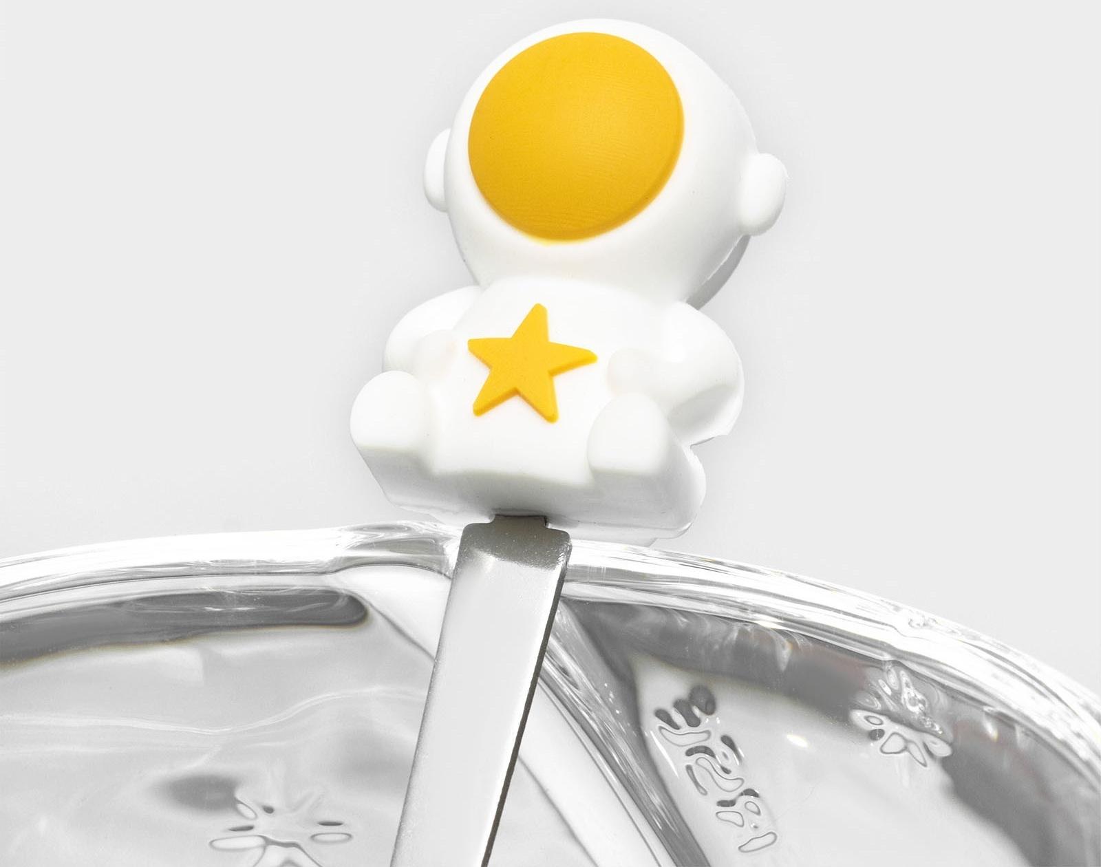 Кружка стеклянная с крышкой и ложкой «Космос», 350 мл