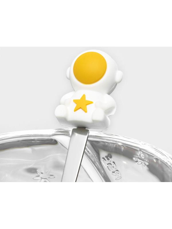 Кружка стеклянная с крышкой и ложкой «Космос», 350 мл