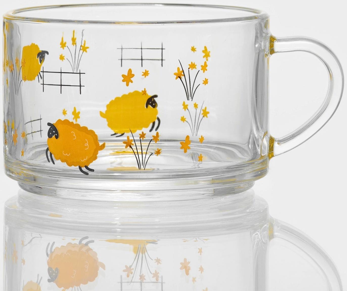 Кружки стеклянные «Весна», 420 мл, 2 шт