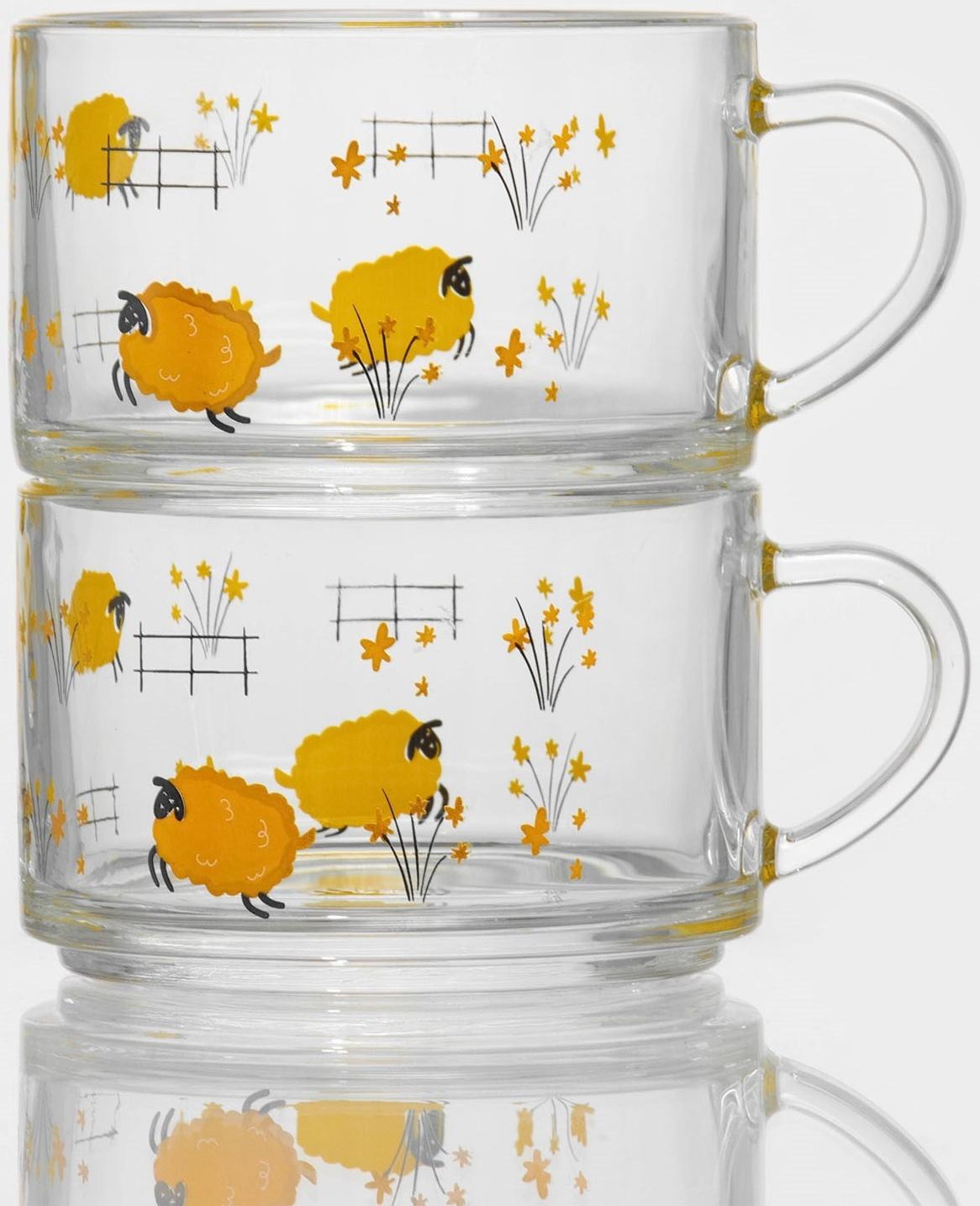 Кружки стеклянные «Весна», 420 мл, 2 шт