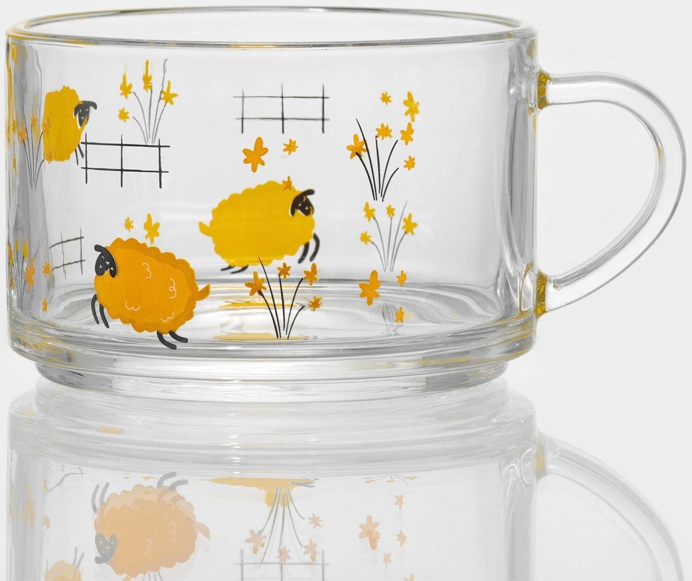 Кружки стеклянные «Весна», 420 мл, 2 шт