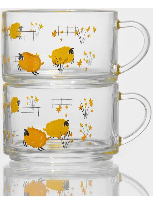 Кружки стеклянные «Весна», 420 мл, 2 шт
