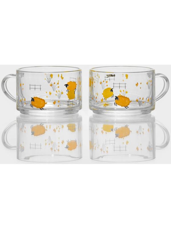Кружки стеклянные «Весна», 420 мл, 2 шт