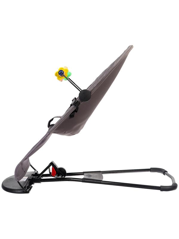 Шезлонг детский, кресло - качалка с игрушками для новорождённых «Крошка Я», цвет серый