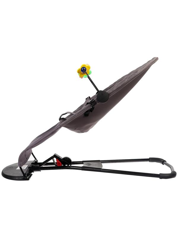 Шезлонг детский, кресло - качалка с игрушками для новорождённых «Крошка Я», цвет серый