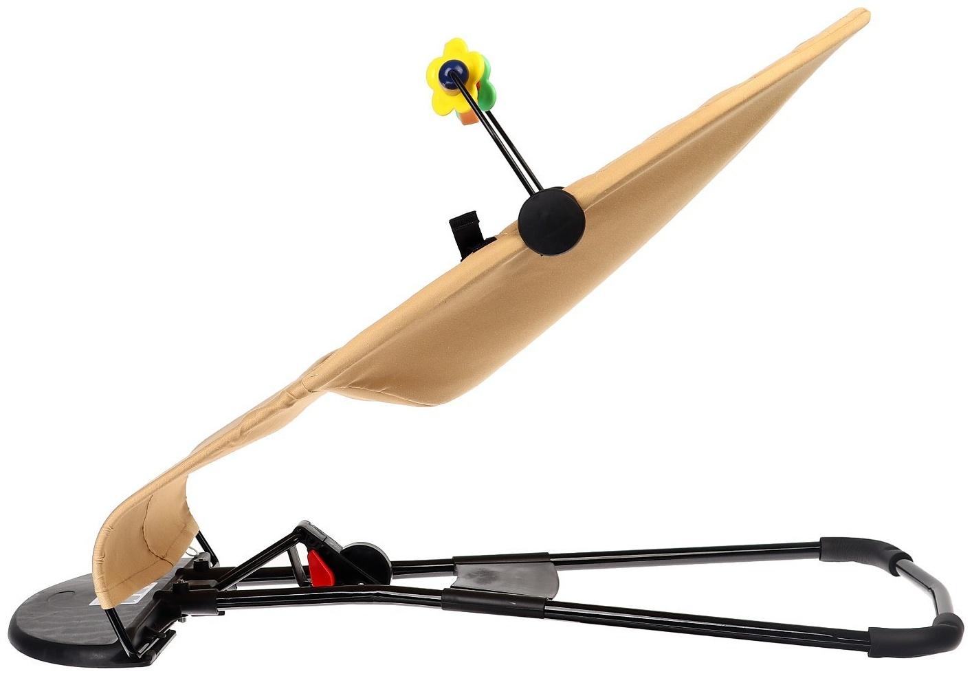 Шезлонг детский, кресло - качалка с игрушками для новорождённых «Крошка Я», цвет бежевый