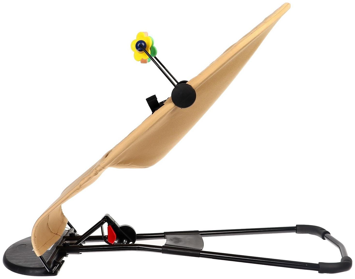 Шезлонг детский, кресло - качалка с игрушками для новорождённых «Крошка Я», цвет бежевый