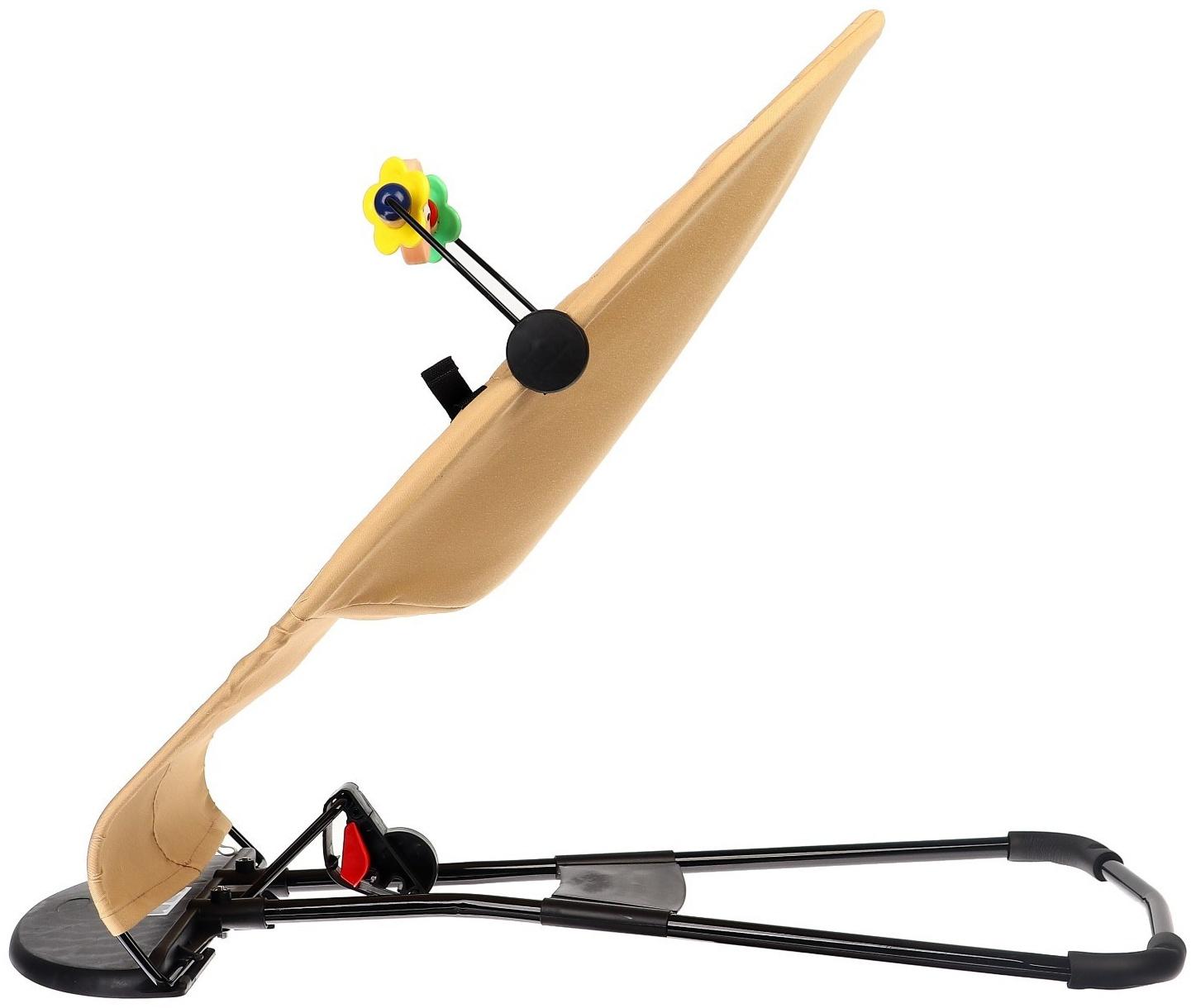 Шезлонг детский, кресло - качалка с игрушками для новорождённых «Крошка Я», цвет бежевый