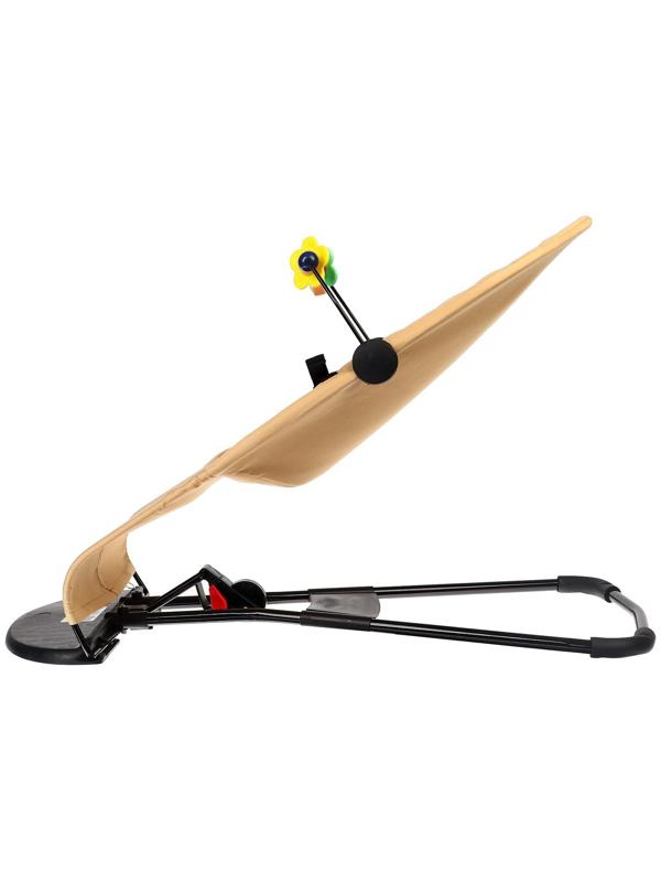 Шезлонг детский, кресло - качалка с игрушками для новорождённых «Крошка Я», цвет бежевый