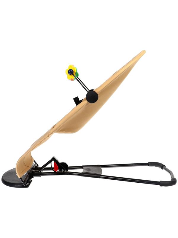 Шезлонг детский, кресло - качалка с игрушками для новорождённых «Крошка Я», цвет бежевый