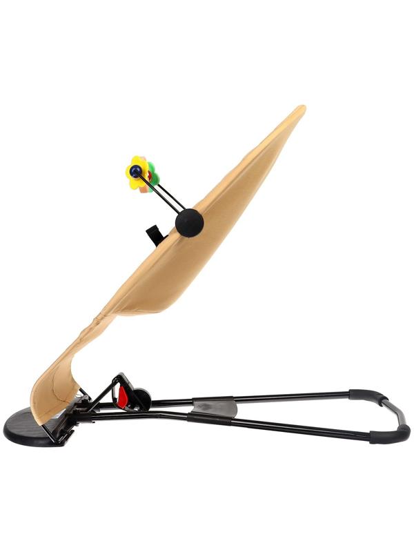 Шезлонг детский, кресло - качалка с игрушками для новорождённых «Крошка Я», цвет бежевый