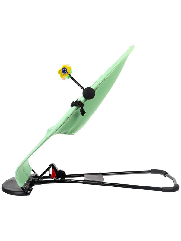 Шезлонг детский, кресло - качалка с игрушками для новорождённых «Крошка Я», цвет зелёный