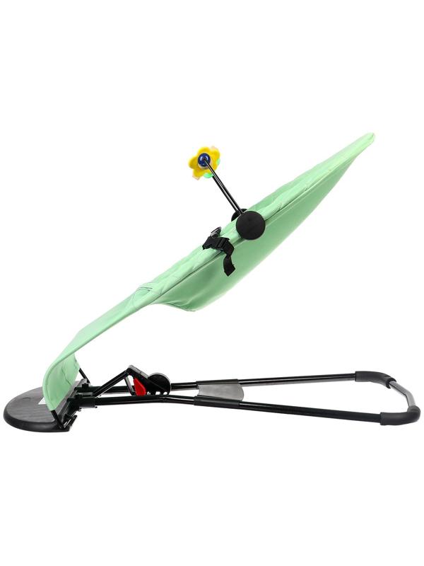 Шезлонг детский, кресло - качалка с игрушками для новорождённых «Крошка Я», цвет зелёный