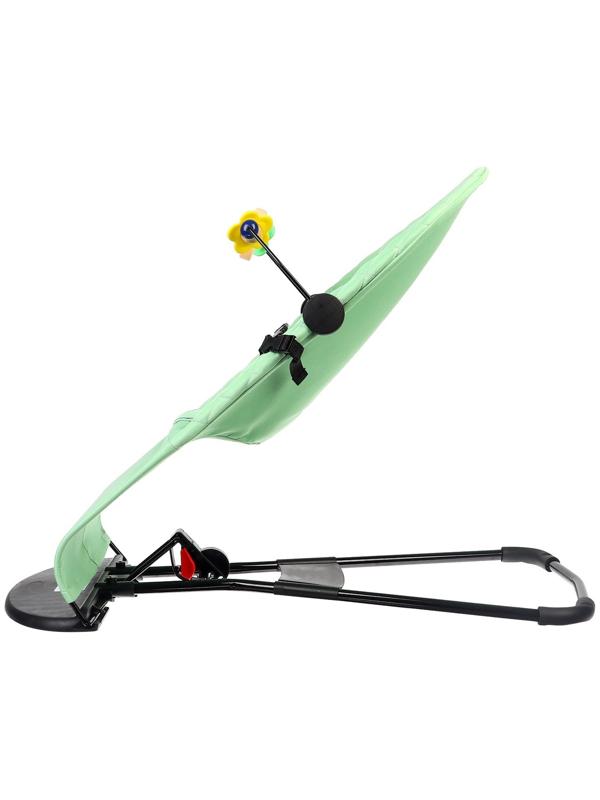 Шезлонг детский, кресло - качалка с игрушками для новорождённых «Крошка Я», цвет зелёный