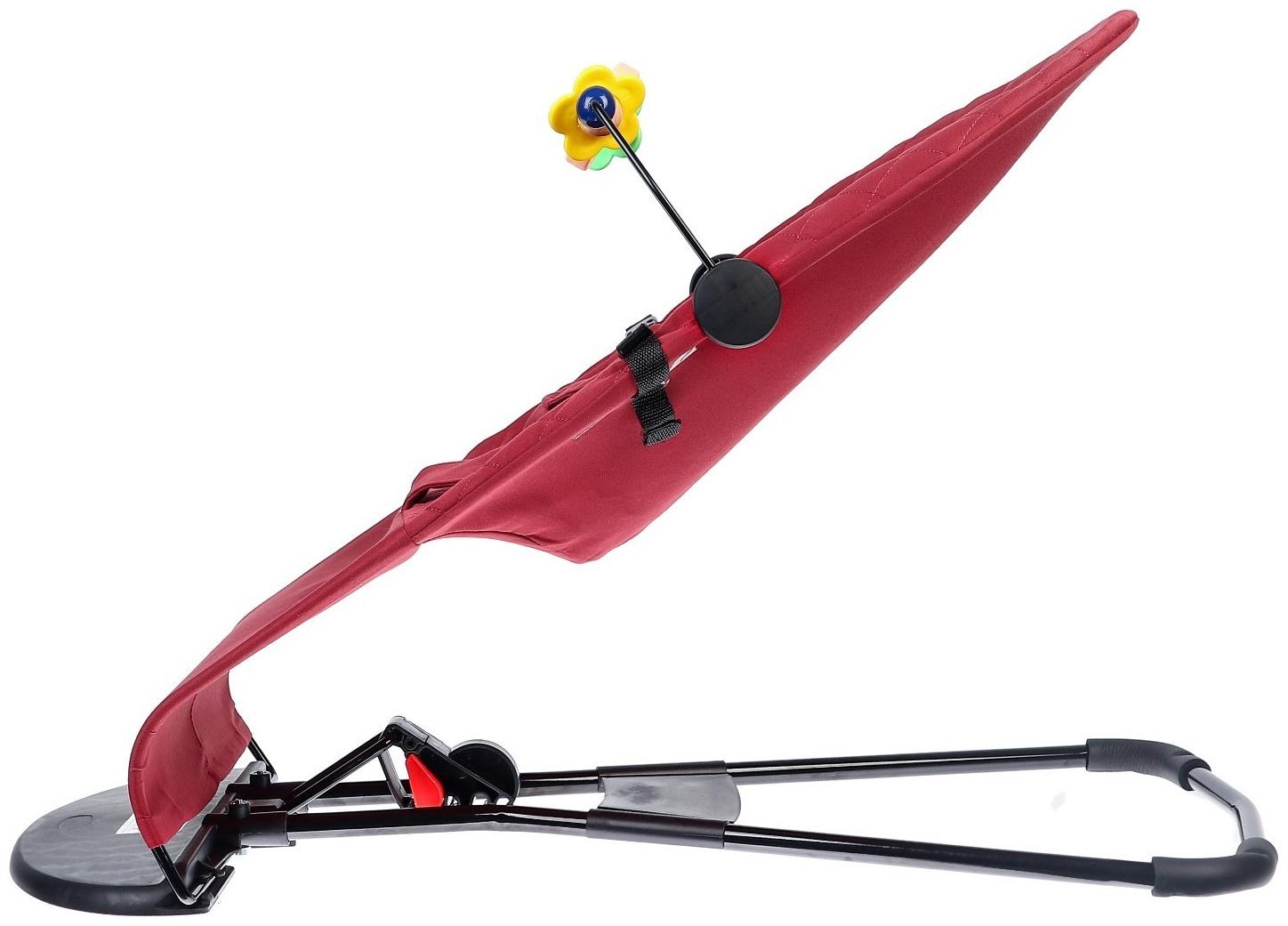 Шезлонг детский, кресло - качалка с игрушками для новорождённых «Крошка Я», цвет бордовый