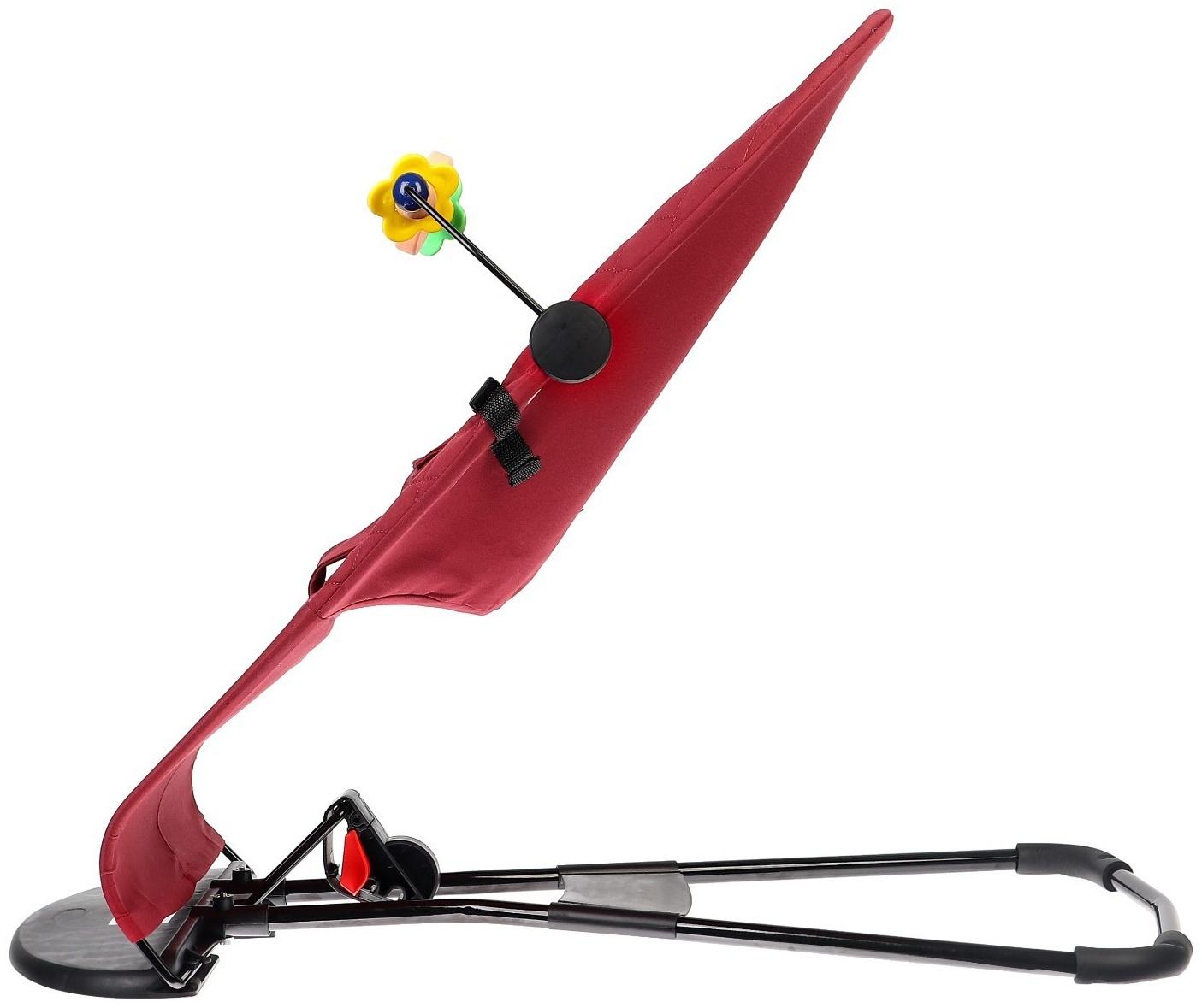 Шезлонг детский, кресло - качалка с игрушками для новорождённых «Крошка Я», цвет бордовый