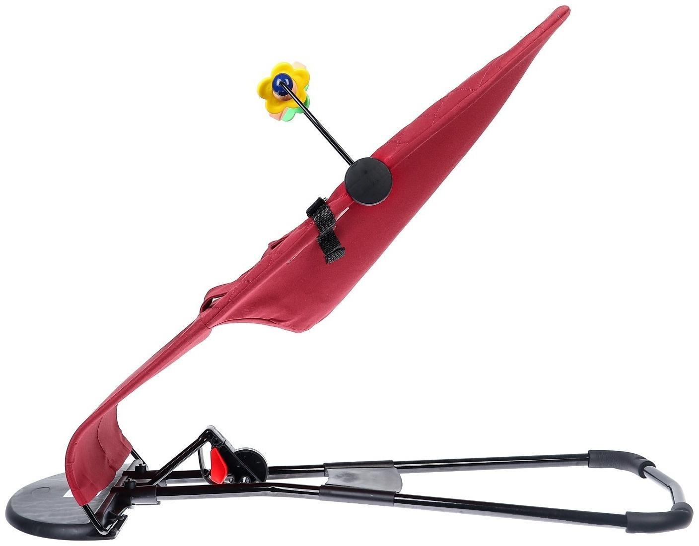 Шезлонг детский, кресло - качалка с игрушками для новорождённых «Крошка Я», цвет бордовый