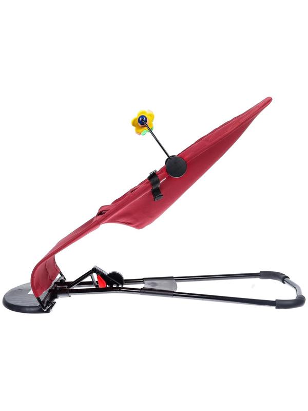 Шезлонг детский, кресло - качалка с игрушками для новорождённых «Крошка Я», цвет бордовый