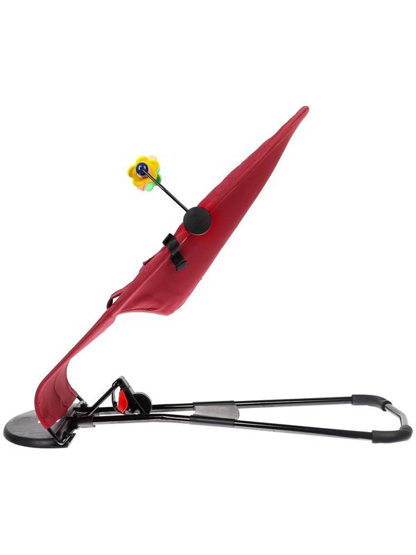 Шезлонг детский, кресло - качалка с игрушками для новорождённых «Крошка Я», цвет бордовый