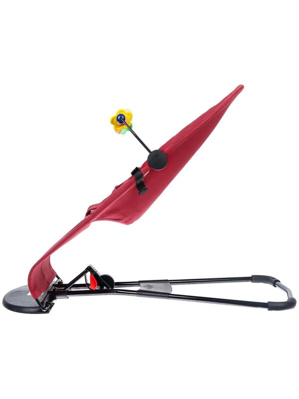 Шезлонг детский, кресло - качалка с игрушками для новорождённых «Крошка Я», цвет бордовый