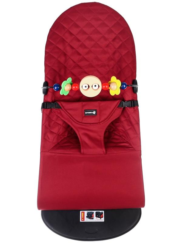 Шезлонг детский, кресло - качалка с игрушками для новорождённых «Крошка Я», цвет бордовый