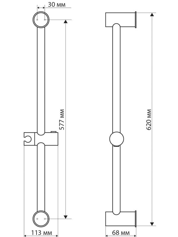 Душевая стойка ZEIN S06, с держателем для душевой лейки, черная