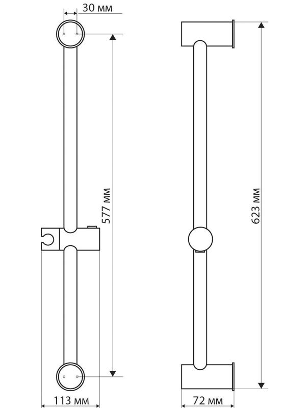 Душевая стойка ZEIN S07, с держателем для душевой лейки, белая