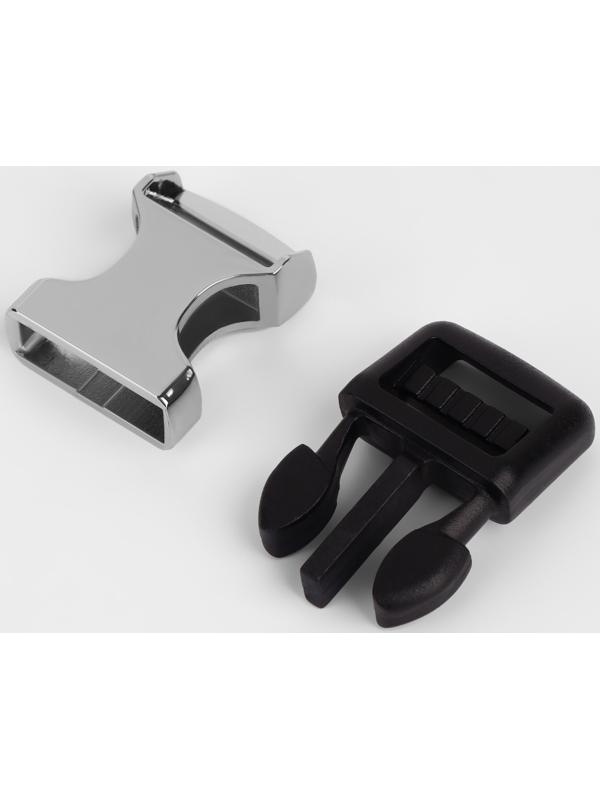 Фастекс 15 мм, нагрузка до 15 кг ,металл/пластик, цвет серебряный/чёрный