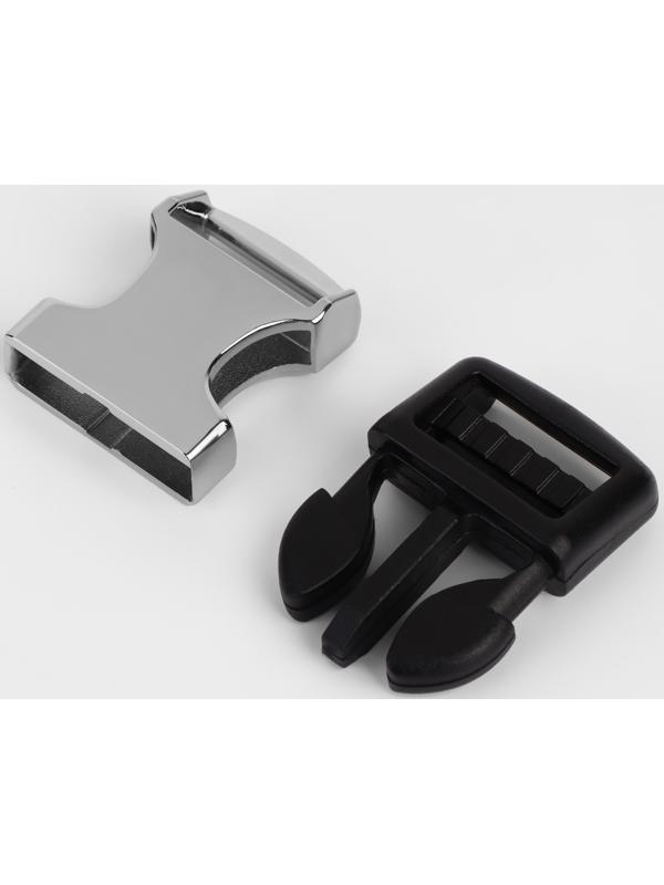 Фастекс 20 мм, нагрузка до 15 кг ,металл/пластик, цвет серебряный/чёрный