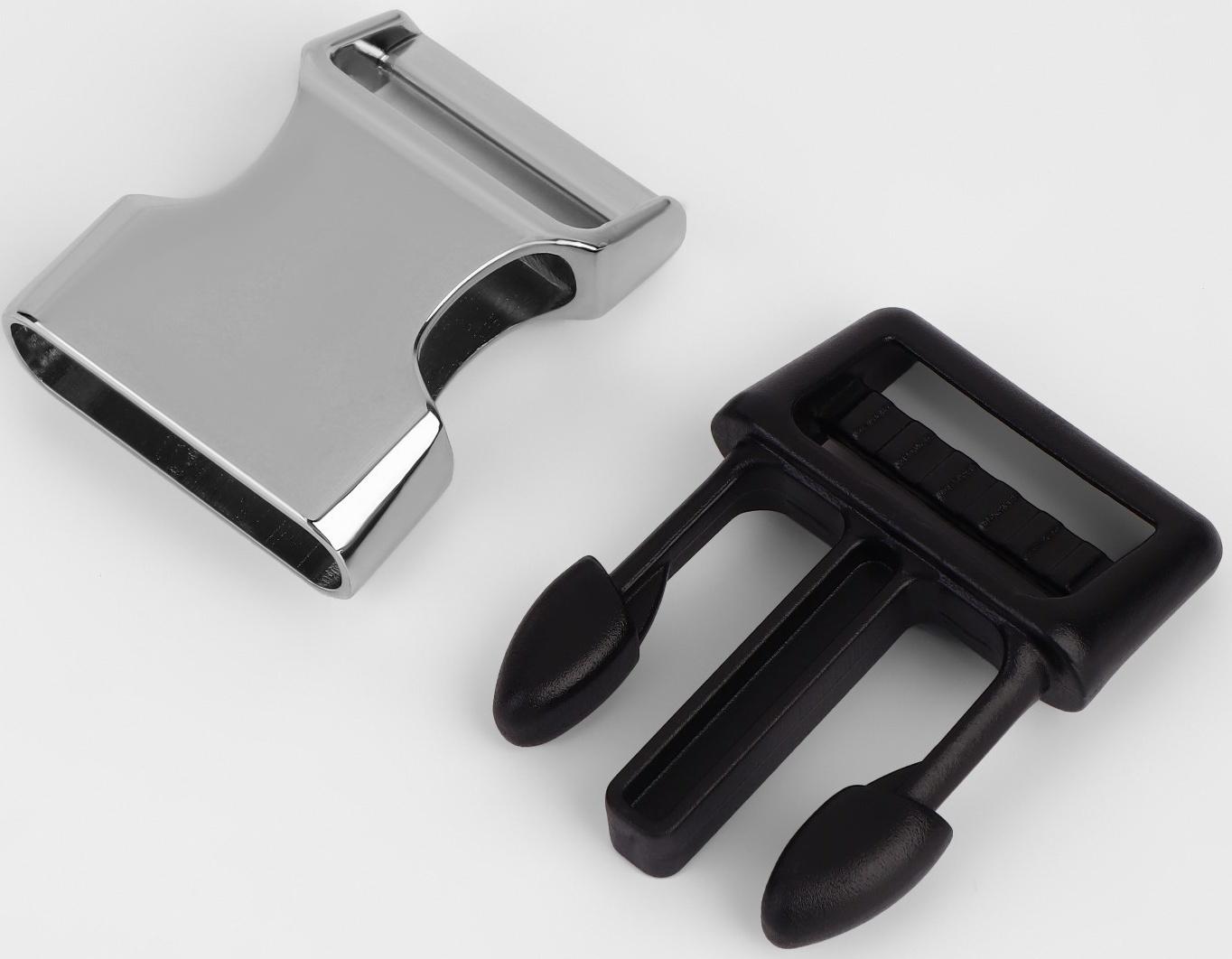 Фастекс 25 мм, нагрузка до 15 кг ,металл/пластик, цвет серебряный/чёрный