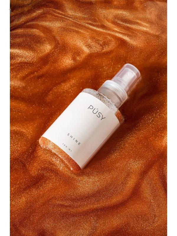 Спрей для тела мерцающий PUSY увлажняющий, 100 мл
