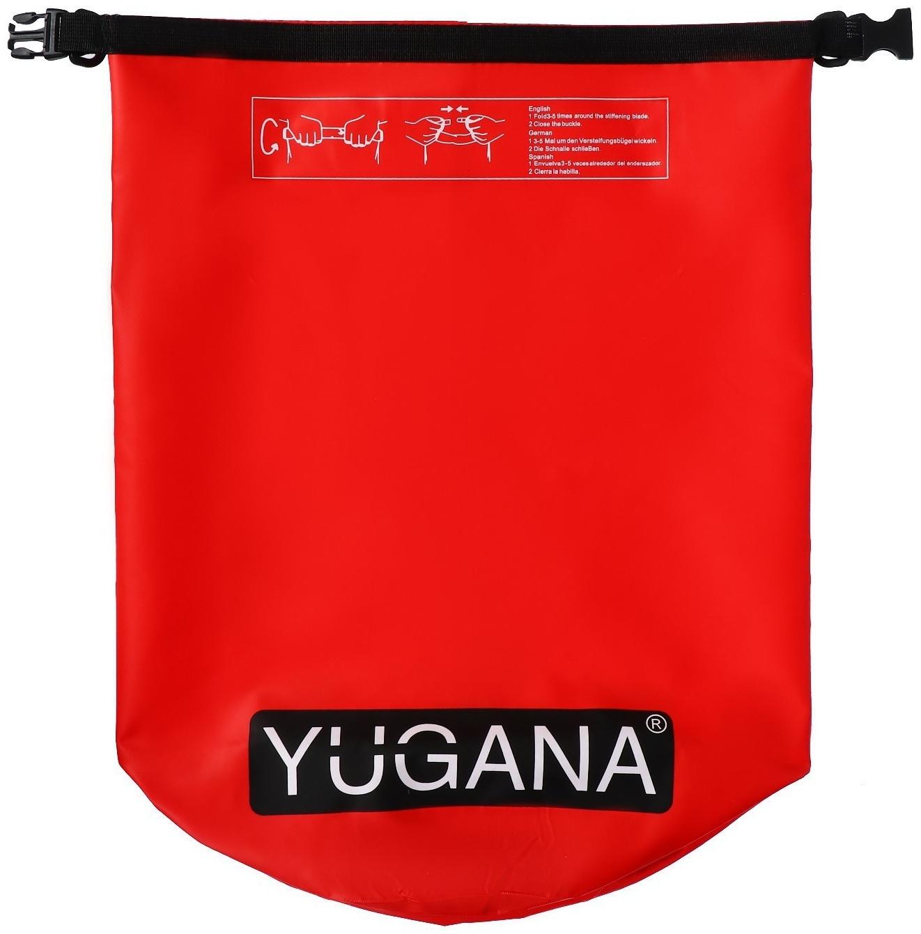 Гермомешок YUGANA, ПВХ, водонепроницаемый 40 литров, один ремень, красный