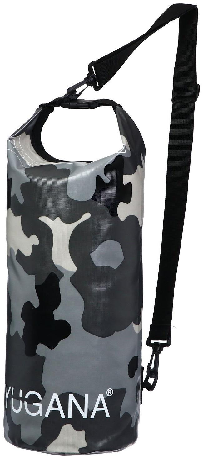 Гермомешок YUGANA, ПВХ, водонепроницаемый 20 литров, один ремень, камуфляж-цифра