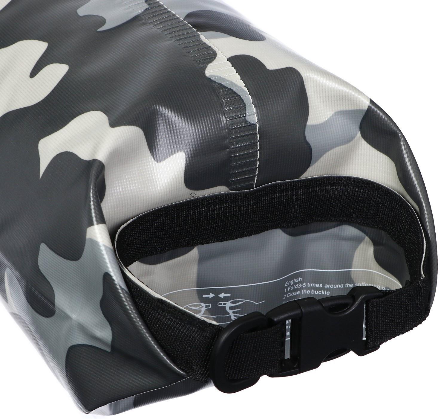 Гермомешок YUGANA, ПВХ, водонепроницаемый 20 литров, один ремень, камуфляж-цифра