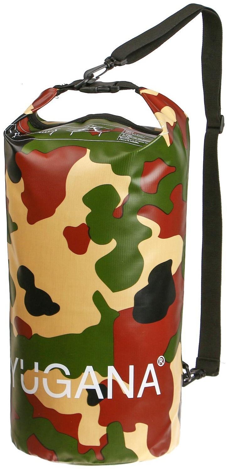 Гермомешок YUGANA, ПВХ, водонепроницаемый 30 литров, один ремень, хаки