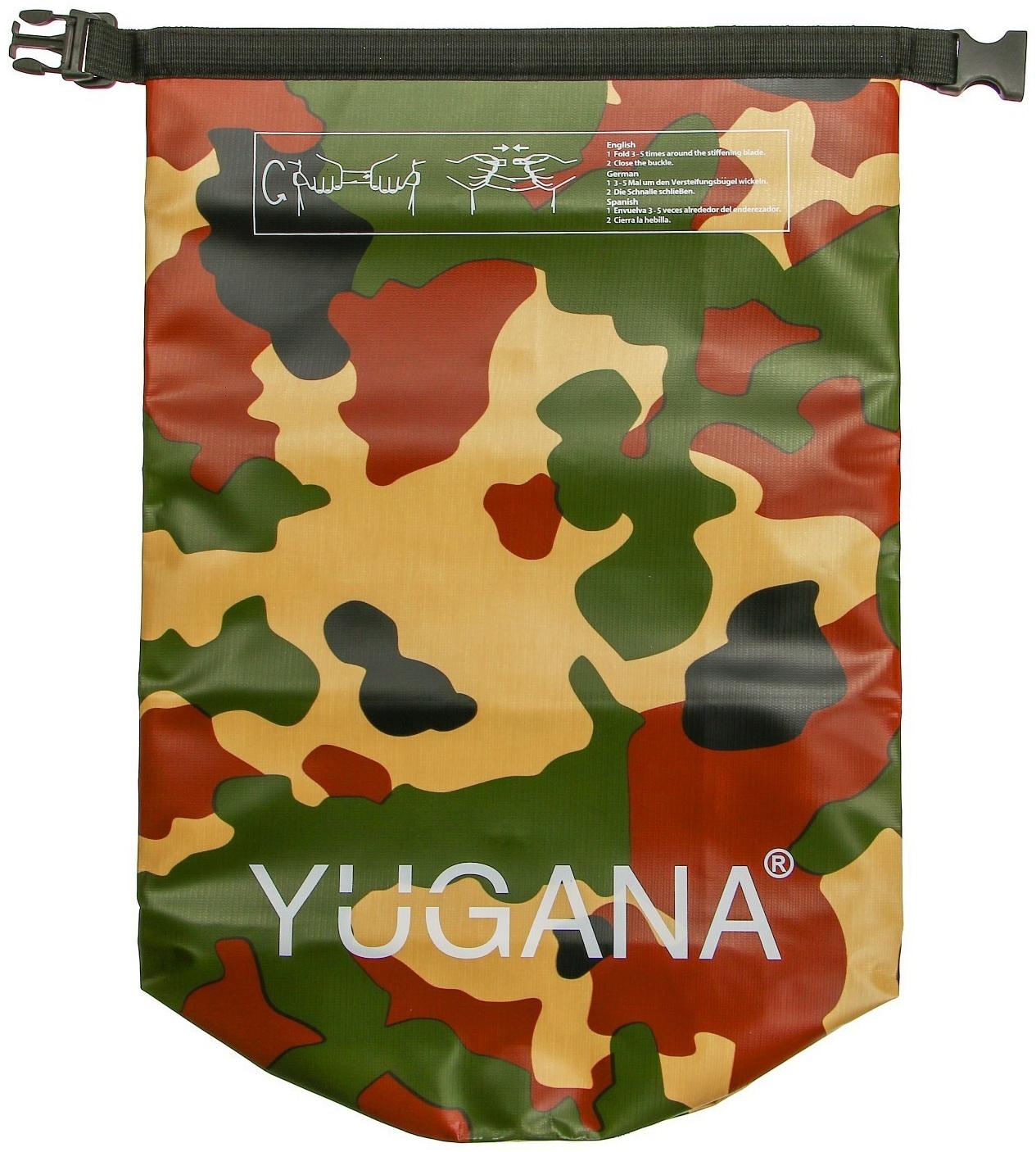 Гермомешок YUGANA, ПВХ, водонепроницаемый 30 литров, один ремень, хаки