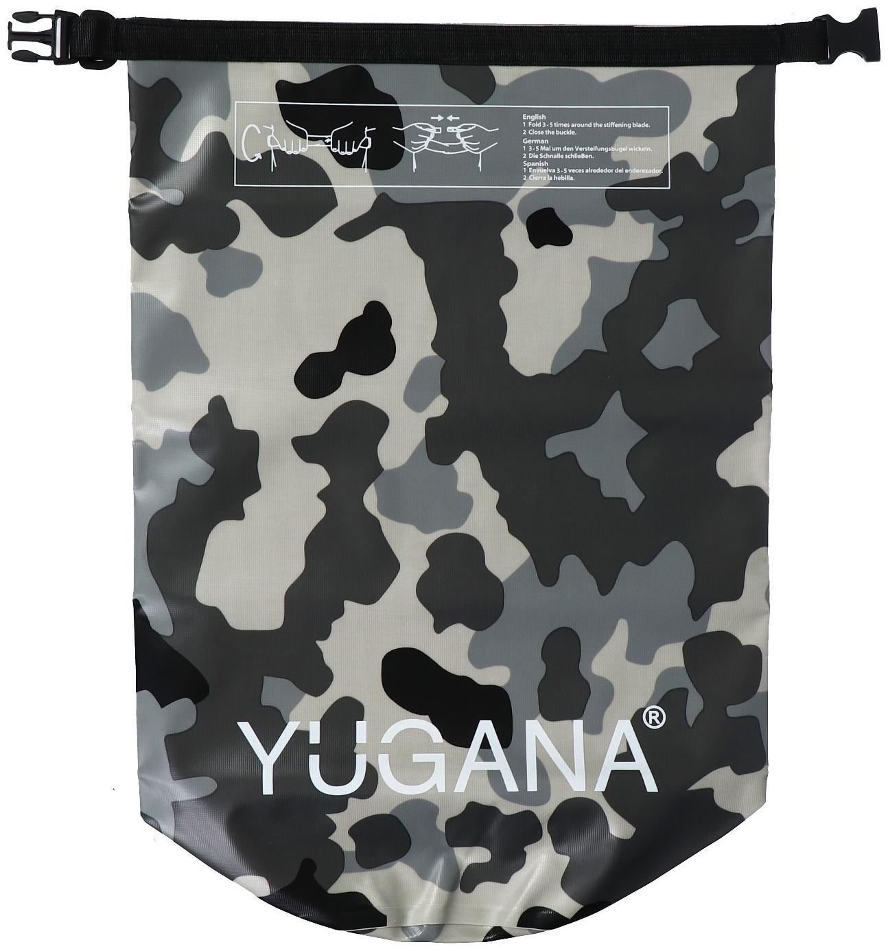 Гермомешок YUGANA, ПВХ, водонепроницаемый 30 литров, один ремень, камуфляж